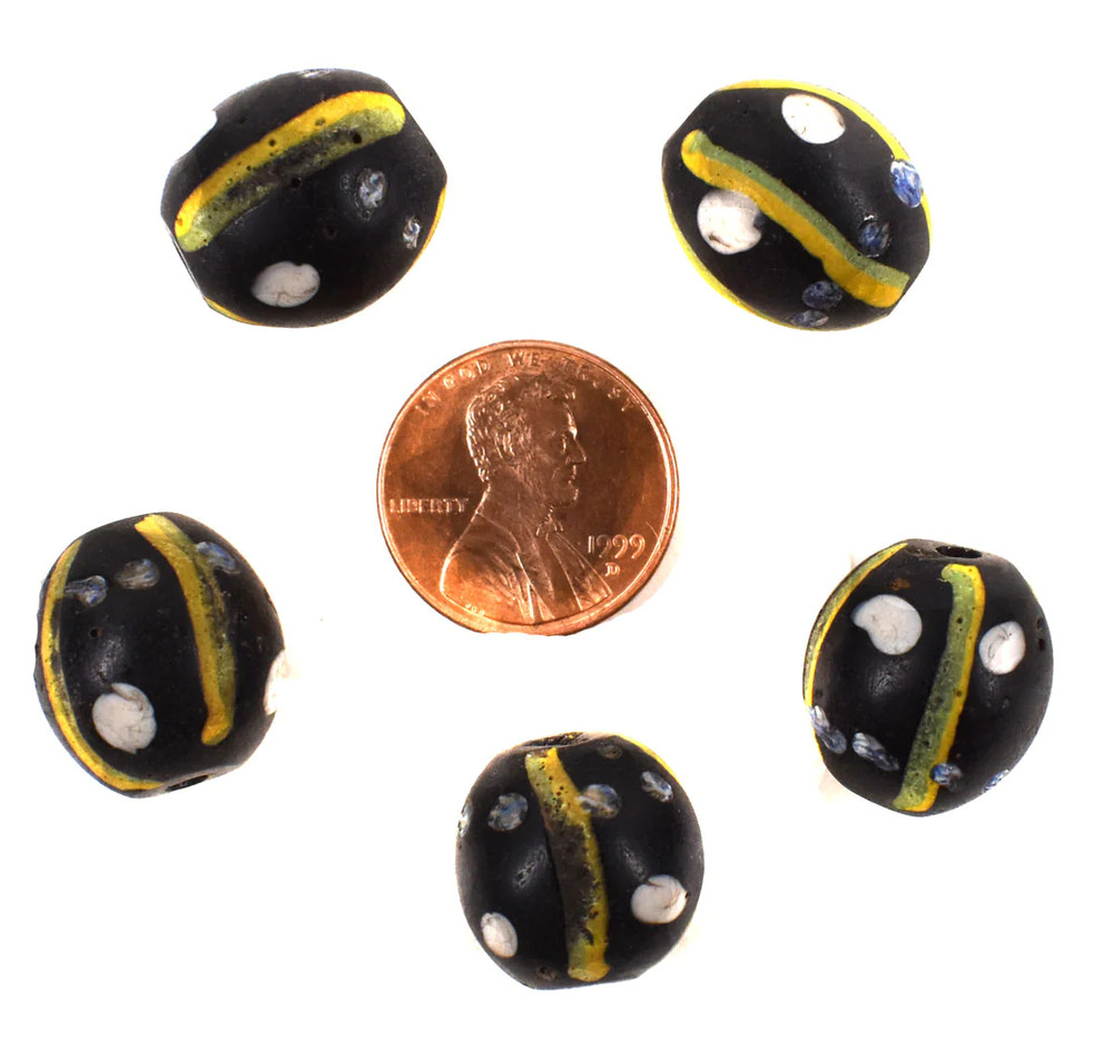 5 Ghost Venetian Trade Beads Cooper Collection