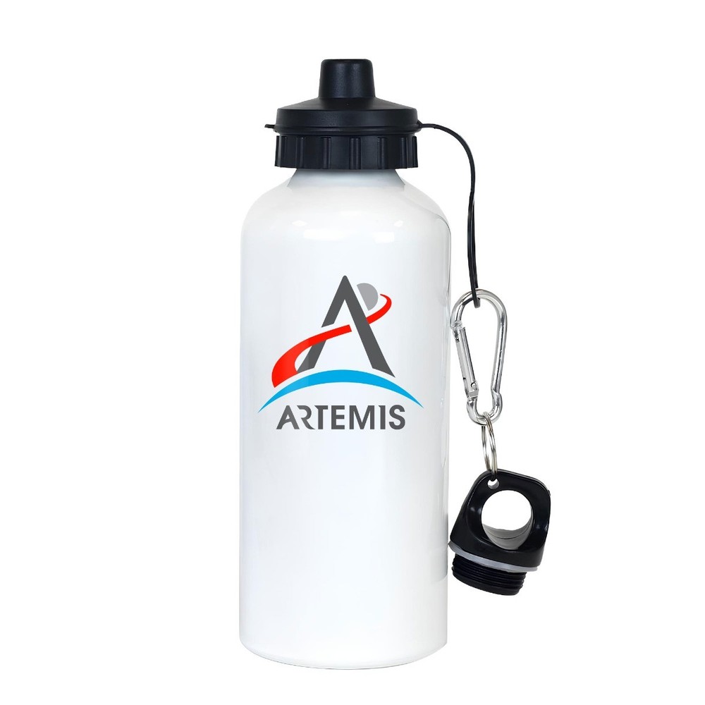 NASA Artemis Program Logo White Aluminum Water Bottle