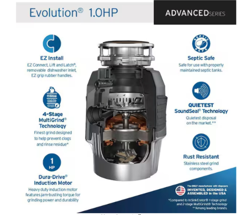 Evolution Advanced Series 1 HP Garbage Disposal (Open Box)
