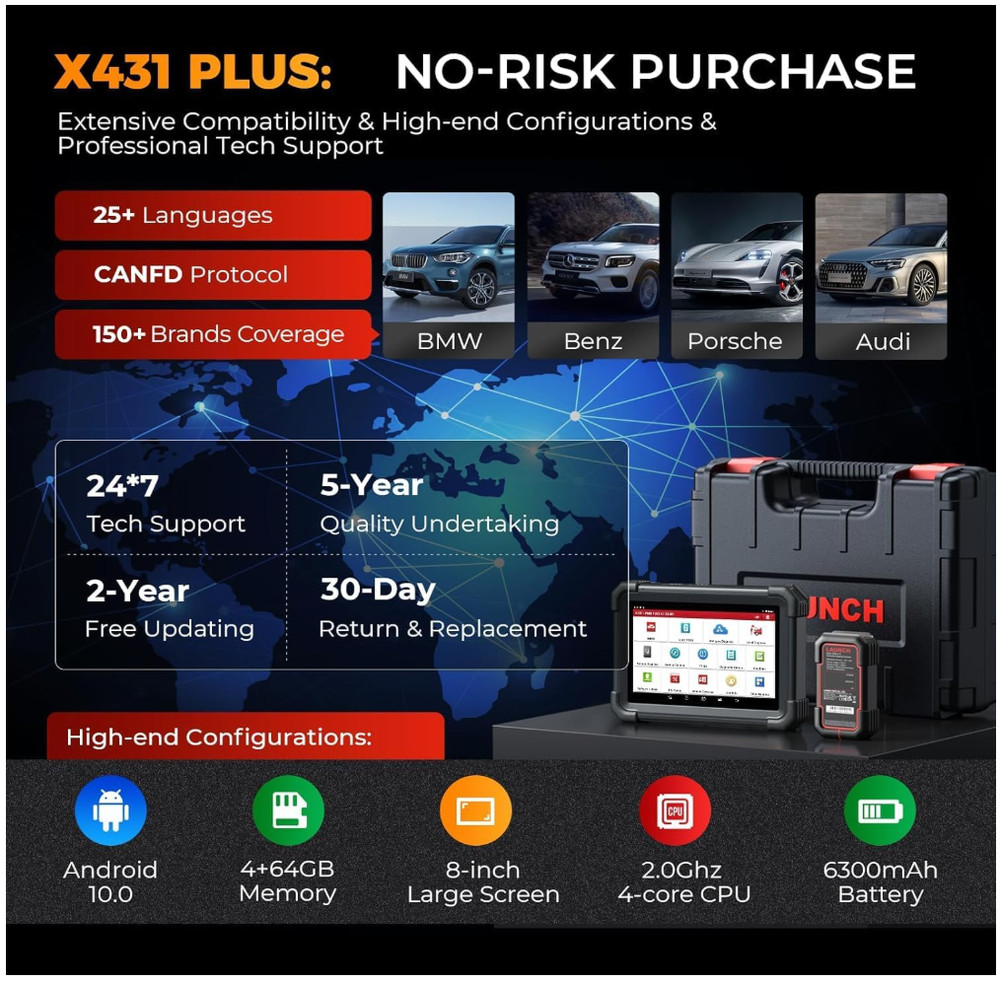 Launch X431 1MM0 Plus with PROG3 Tool, All-System Diagnostics, ECU Coding Tool