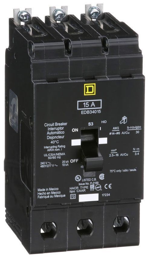 Square D EDB34015 Molded Case Breakers (MCCBs)