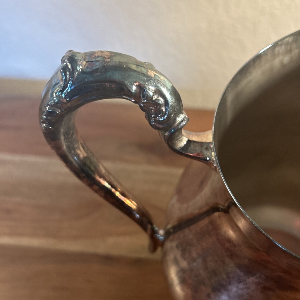 F.B. Rogers Silver Co Silver Plate Footed Pitcher 8.5” Tall
