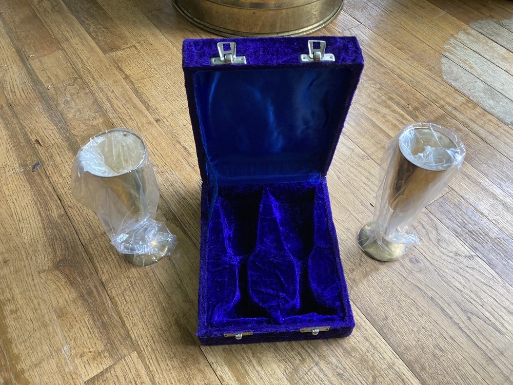 Vintage Brass Wine Goblets New
