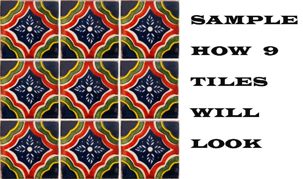 #C048 MEXICAN CERAMIC HANDMADE TALAVERA TILE SETS