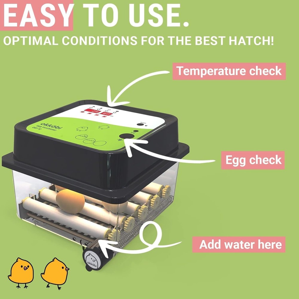 Egg Incubator 36 Eggs Automatic Turner Stable Temperature Humidity Control