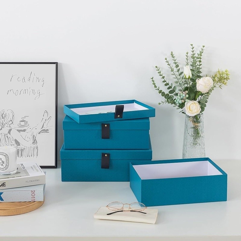 Storage Boxes Decorative Cardboard Stackable Nesting Organizing Keepsake Gift US
