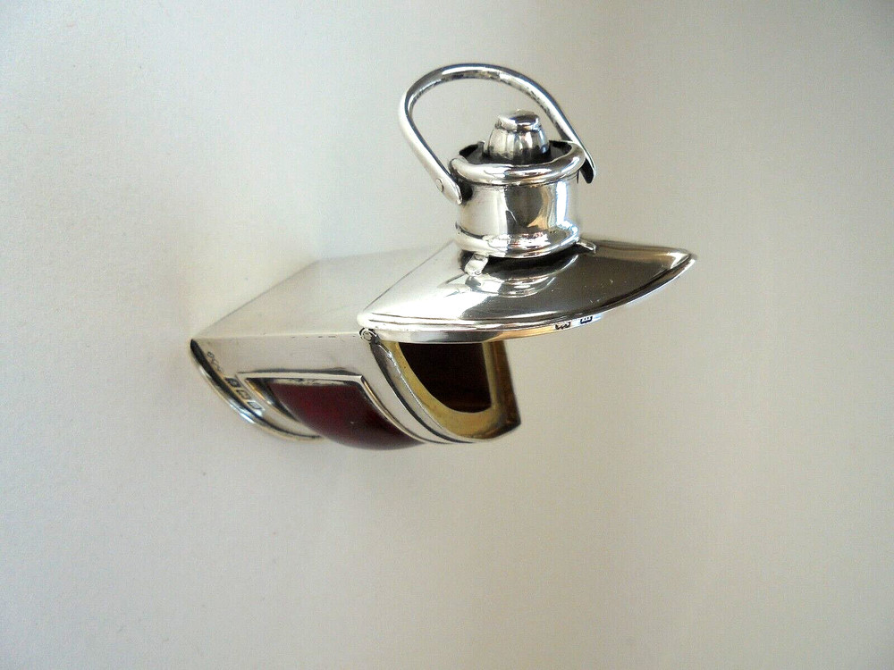 Antique Silver Enamel Lamp Lantern Vesta Case