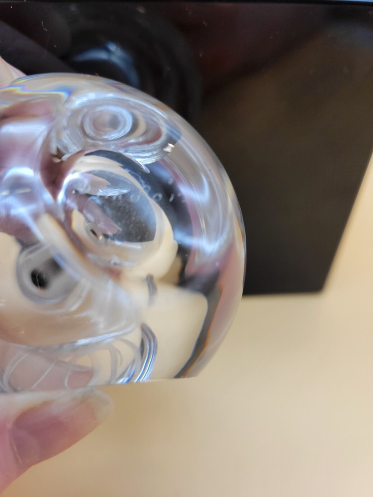 Orrefors Crystal Perfume Bottle Dabber Etched Design Signed