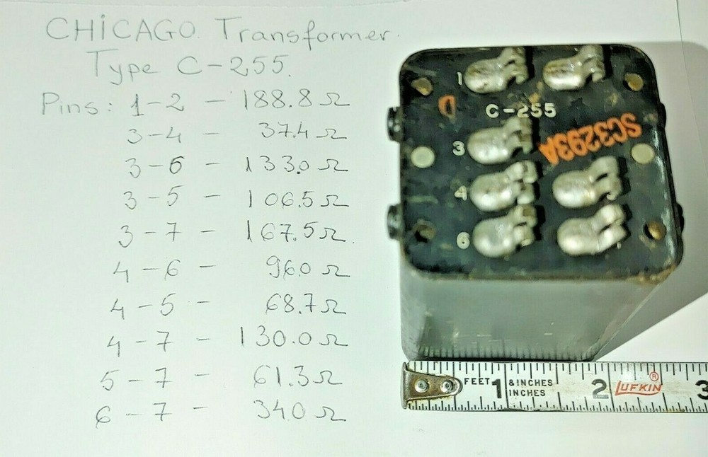 1 USED INPUT Chicago Transformer  TYPE: C-255 ;  SC-32293A