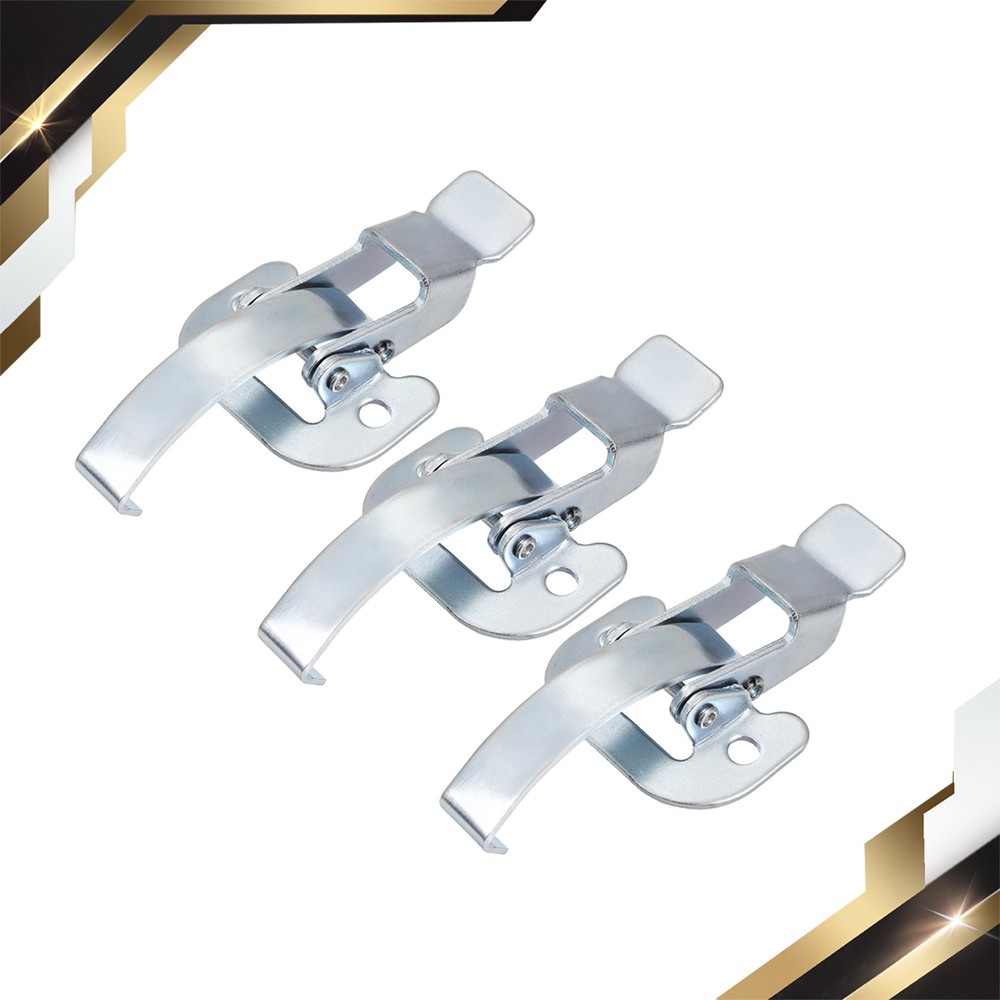 3 Set 3.62 Inch Galvanized Draw Toggle Latch with Spring Steel Hook