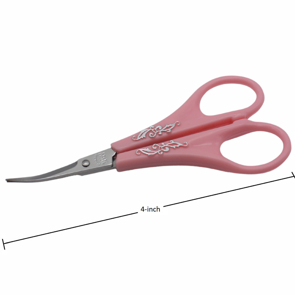 Janome 4" Pink Embroidery Scissors with Curved Tip