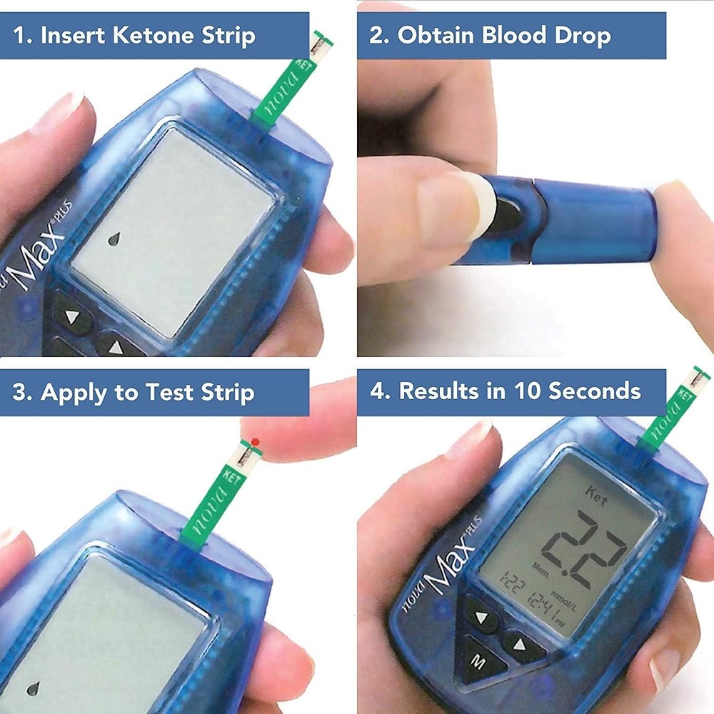 Instant Results with Plus Ketone Strips - 10 Individually Wrapped Tests