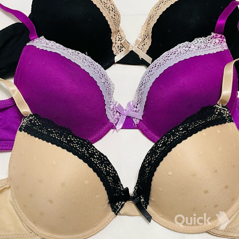 32B - NWT 3 pc Polka Dots Mesh Contour Bras