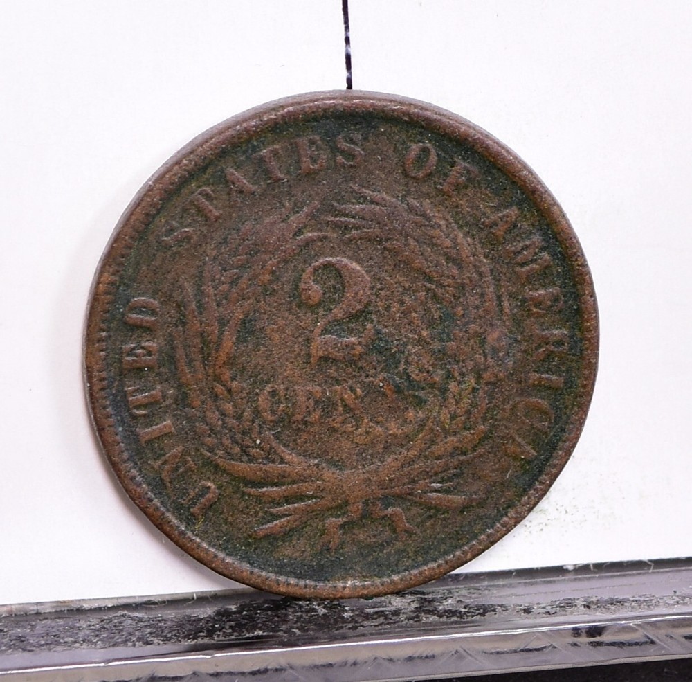 1866 Two Cent Piece - Good Details, Rough Surface (#56780-J)