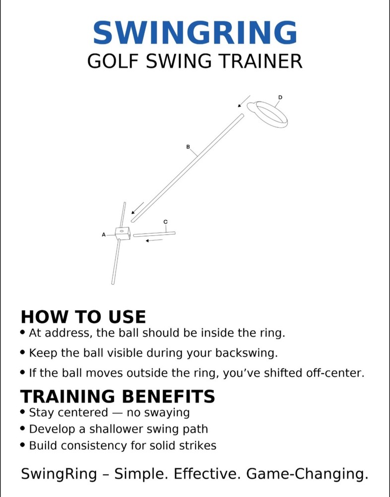 SwingRing Golf Training Aid - Stay Centered, Stop Swaying, Improve Swing Path