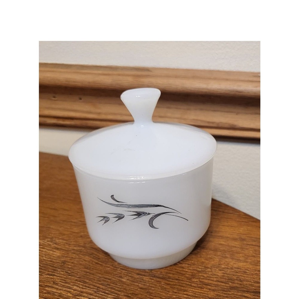 htf Fire King Harvest Gray Cream and Sugar Set