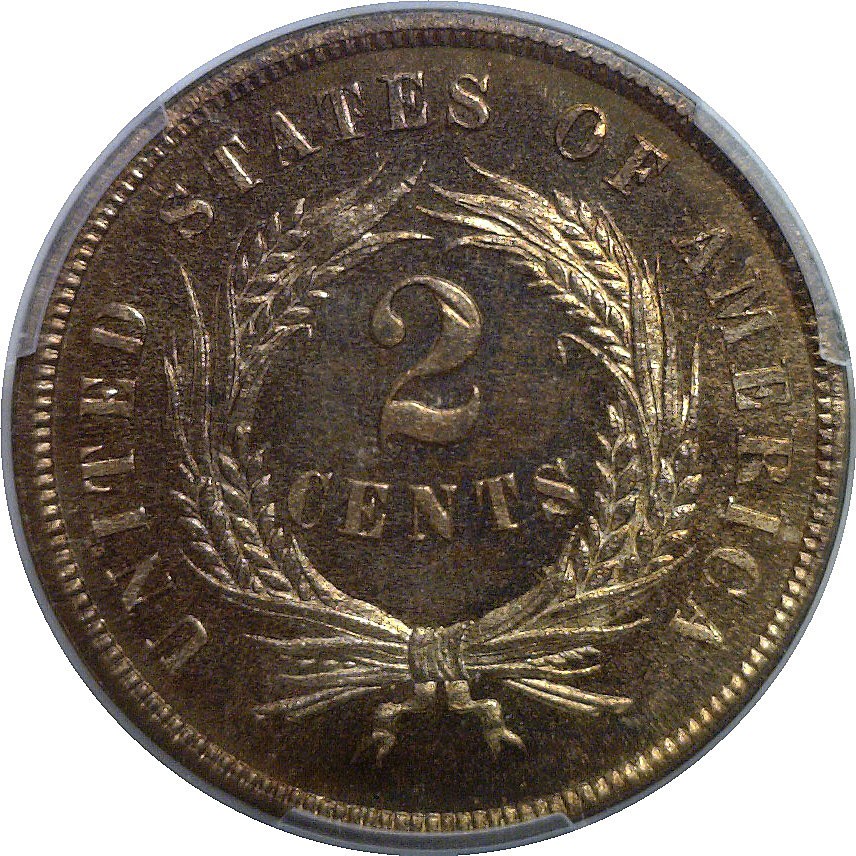 1866 Two Cent Piece PCGS PR-66 RB