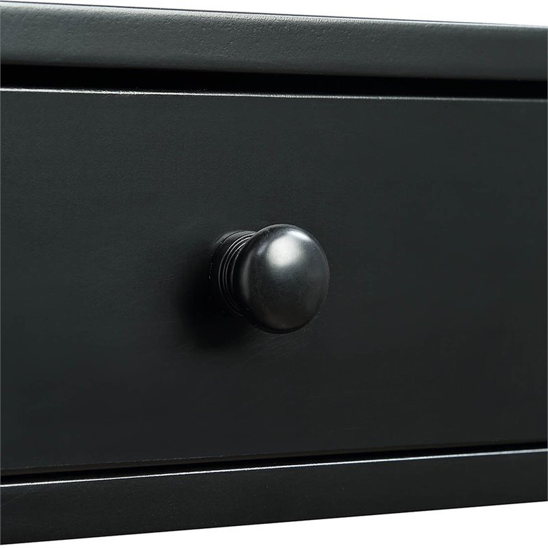 Pemberly Row Modern Storage Console Table in Black Wood Finish