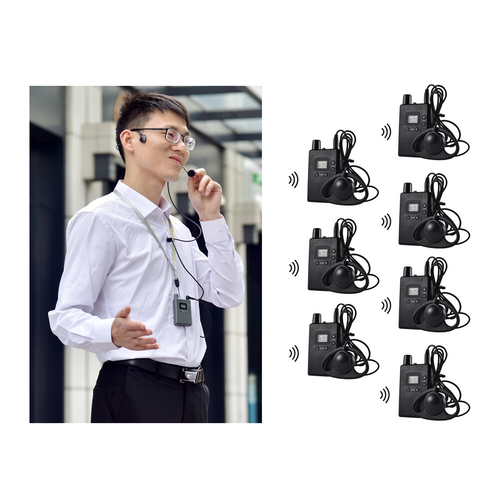 Wireless Whisper Tour Guide System 1 Transmitters 5 Receivers Audio Guide System