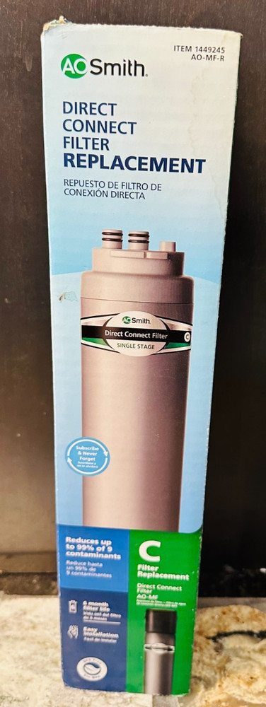 A.O. Smith Direct Connect Under Sink 6-Months Replacement Filter UPC811640030636
