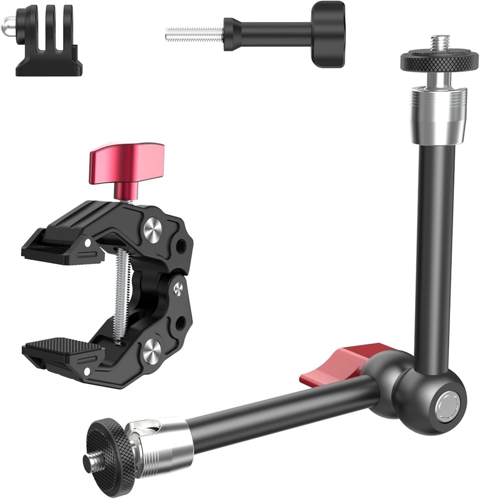 9.8" Double Head Magic Arm Kit - Lightweight, Adjustable & Easy to Carry