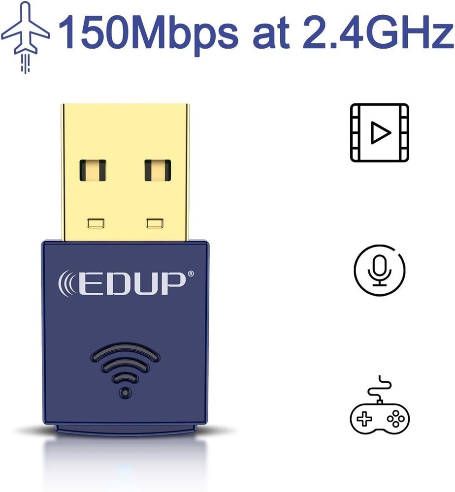 USB Bluetooth WiFi Adapter for PC, Bluetooth 4.0 Adapter, Wireless Nano USB Netw