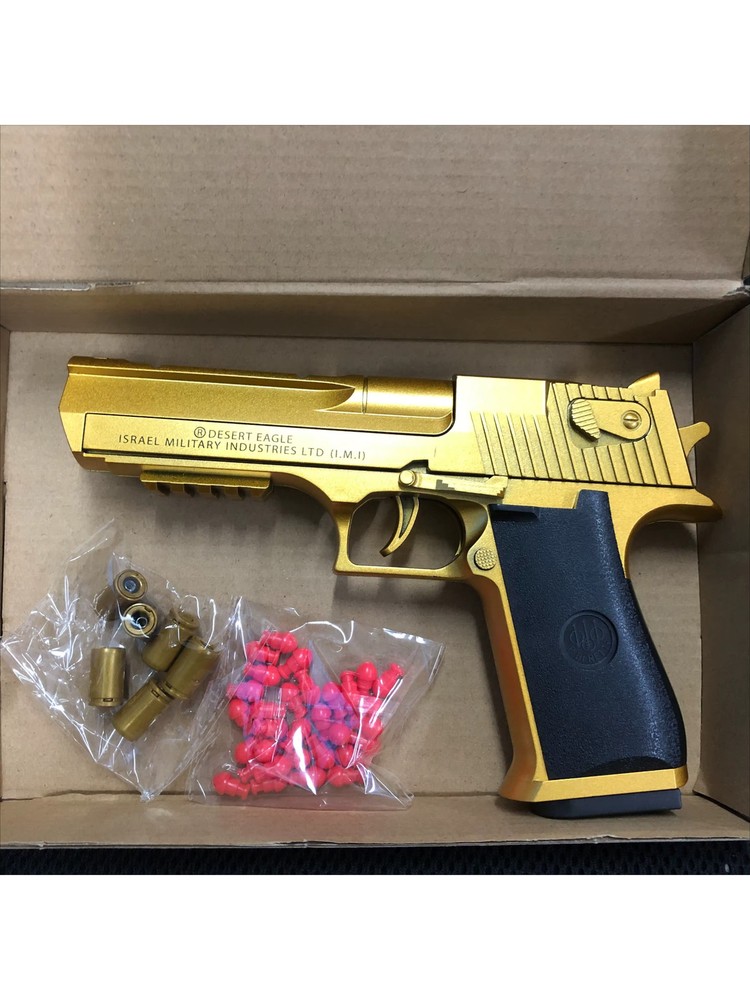 Continuous Fire Pistol Desert Eagle Mechanical Soft Bullet Toy Gun Shell Eject