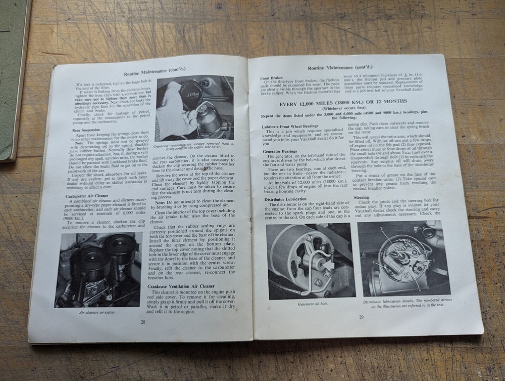 1962 Vauxhall VX 4/90 Owners Handbook