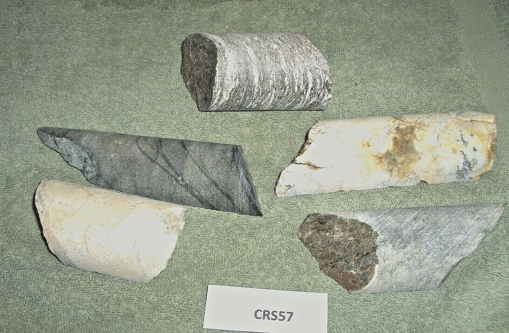 Core Samples From Alaska Gold Mine 5 Pieces  Split Drill Samples CRS57
