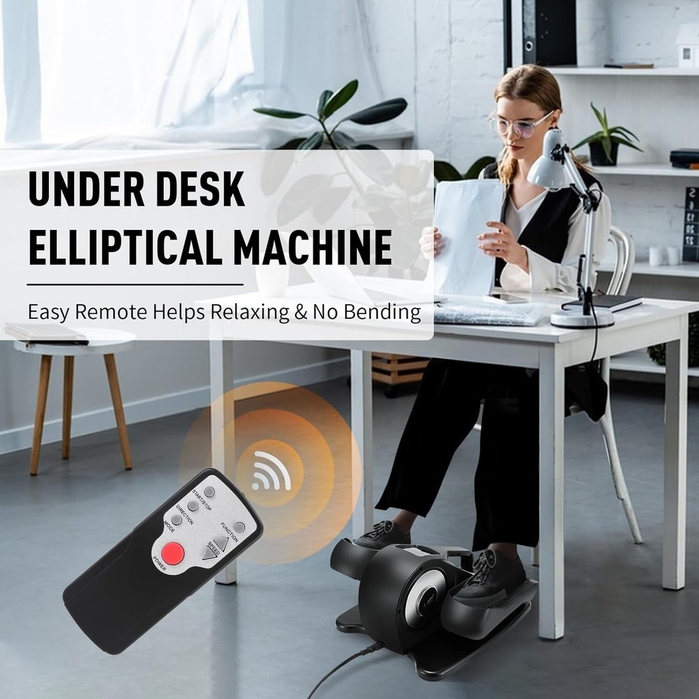AODI Mini Motorized Under Desk Elliptical Stepper Machine with Remote Display