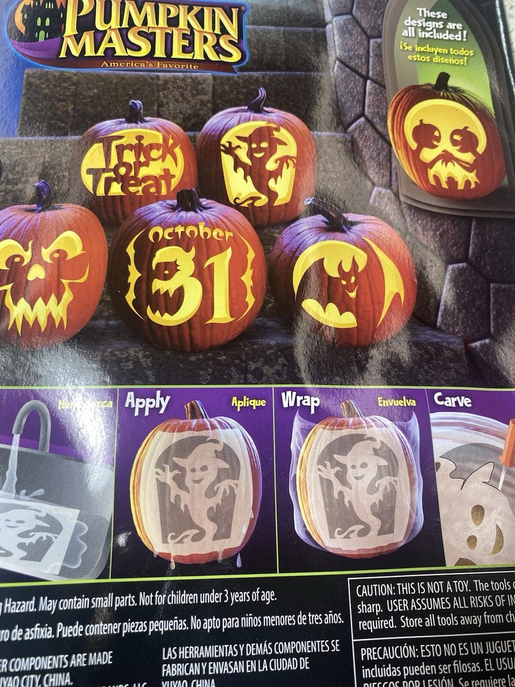2 PACKS Pumpkin Masters Pumpkin Carving Kit with 10 Patterns, 5 Tools Halloween