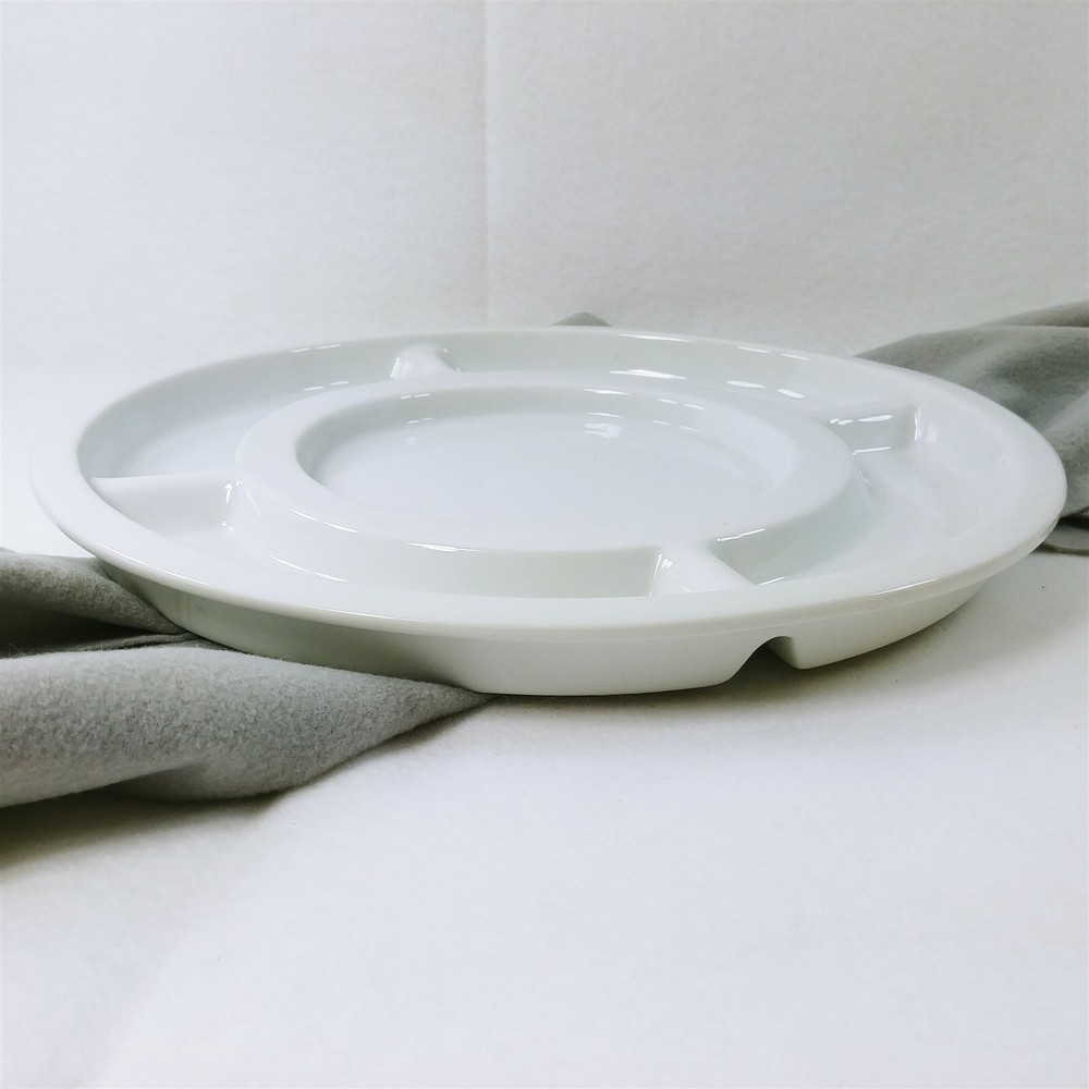 Serving Platter Ceramic Divided White 5 Sections