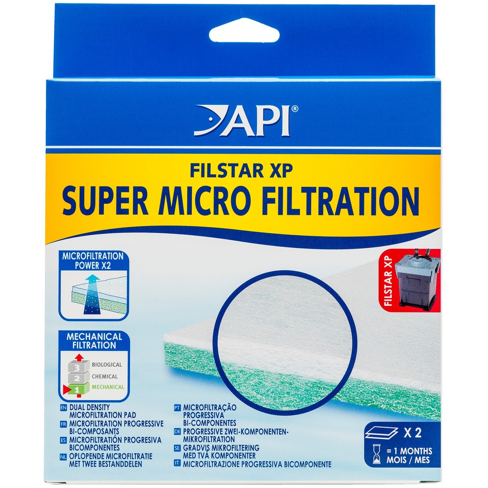 API Super Micro Filtration Pads for Rena Filstar XP Aquarium Filter 2 Count Pack