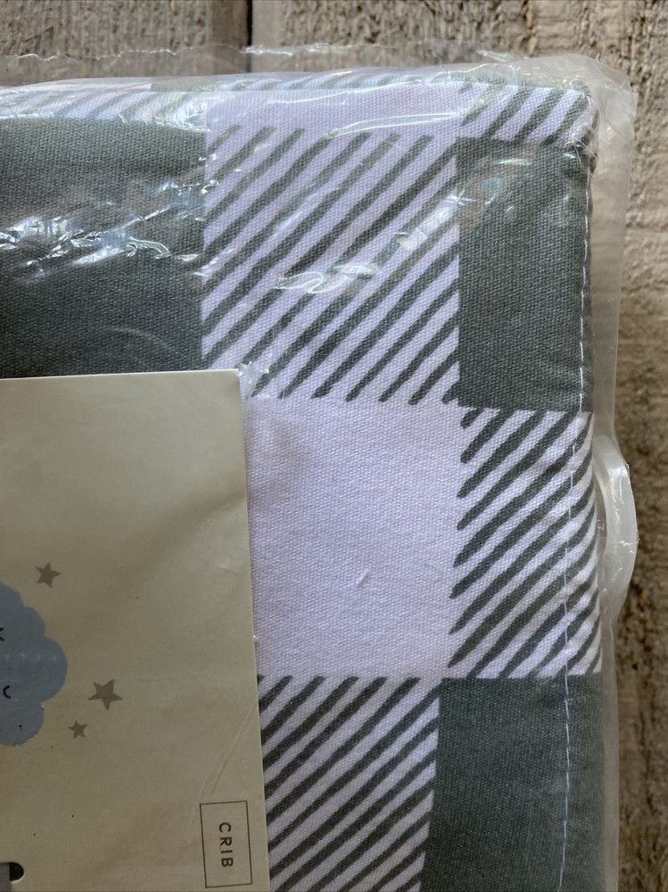 Cloud Island Crib Sheet Buffalo Check 100% Cotton New