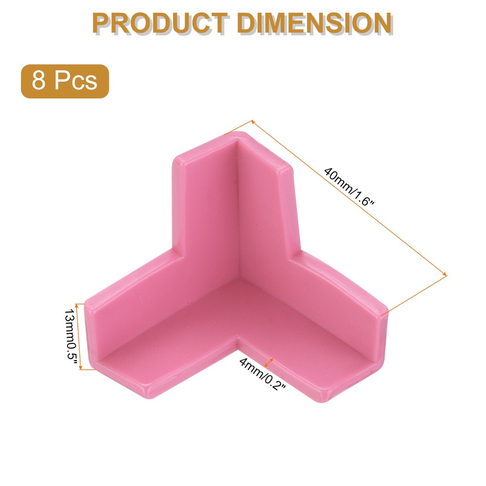 Corner Protectors 8Pcs Table Corner Protectors(3D-shaped, Pink)