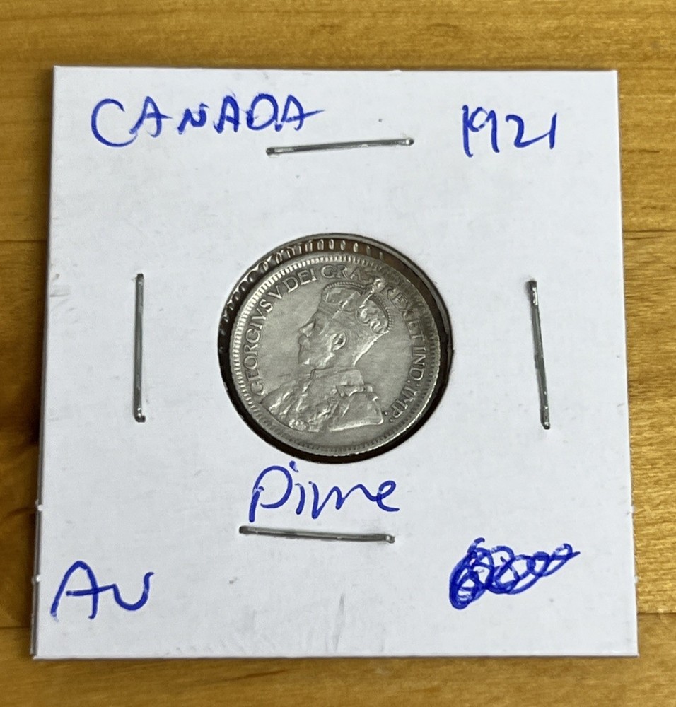 1921 Canada 10 Cent Silver Dime Coin