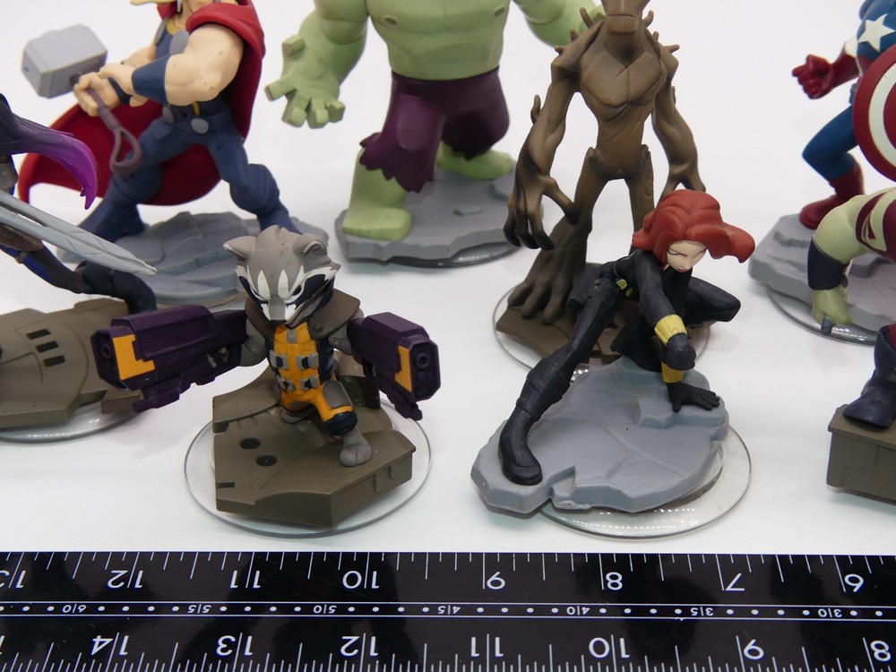 Lot Disney Infinity Game Figure Marvel Groot Rocket Gamora Hulk Iron Galaxy
