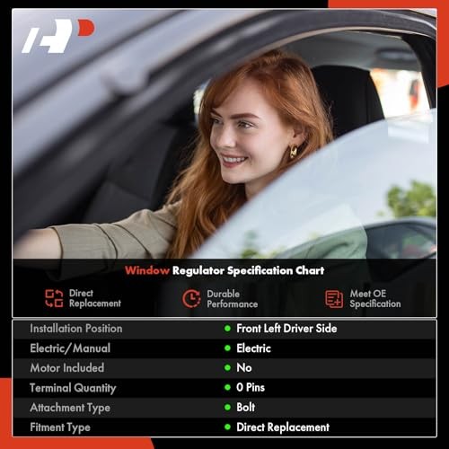 Power Window Regulator Without Motor Compatible with Audi A4 Front Driver(LH)