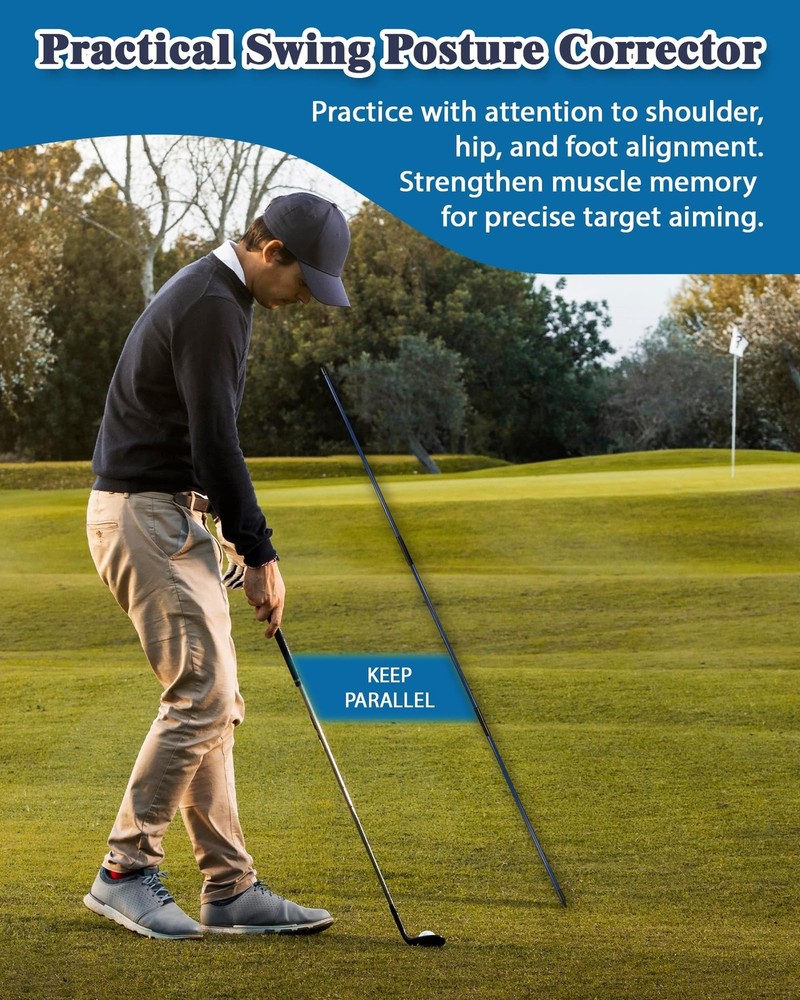 Golf Alignment Sticks, 2 Pack Plastic 49" Collapsible Alignment Stick Golf Pr...