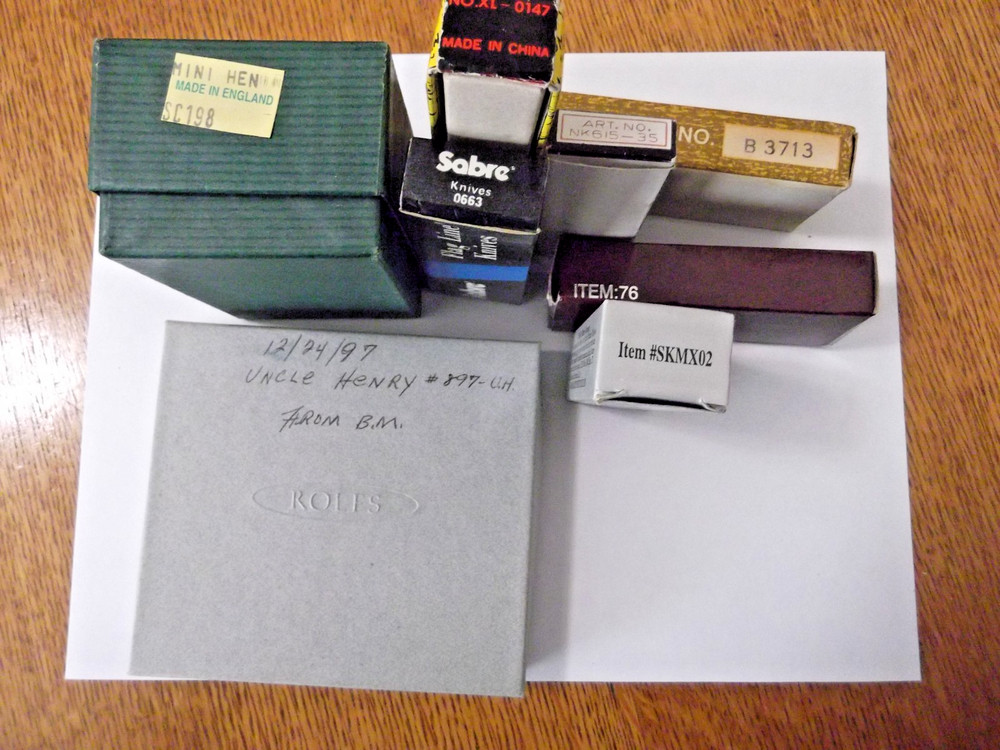 Various Imported Empty Knife Boxes Only Lot of 8