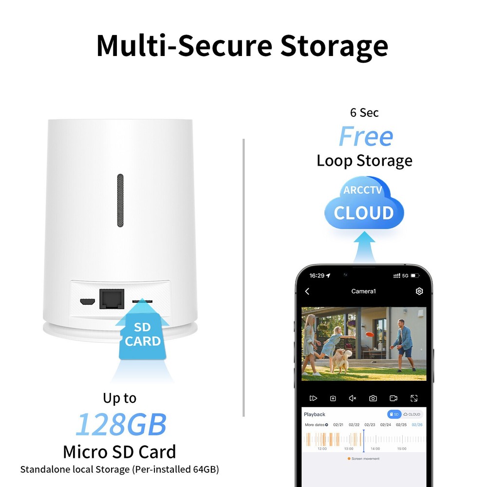 ARCCTV 4MP Wireless WIFI Security Camera System Solar Battery Powered 2Way Audio