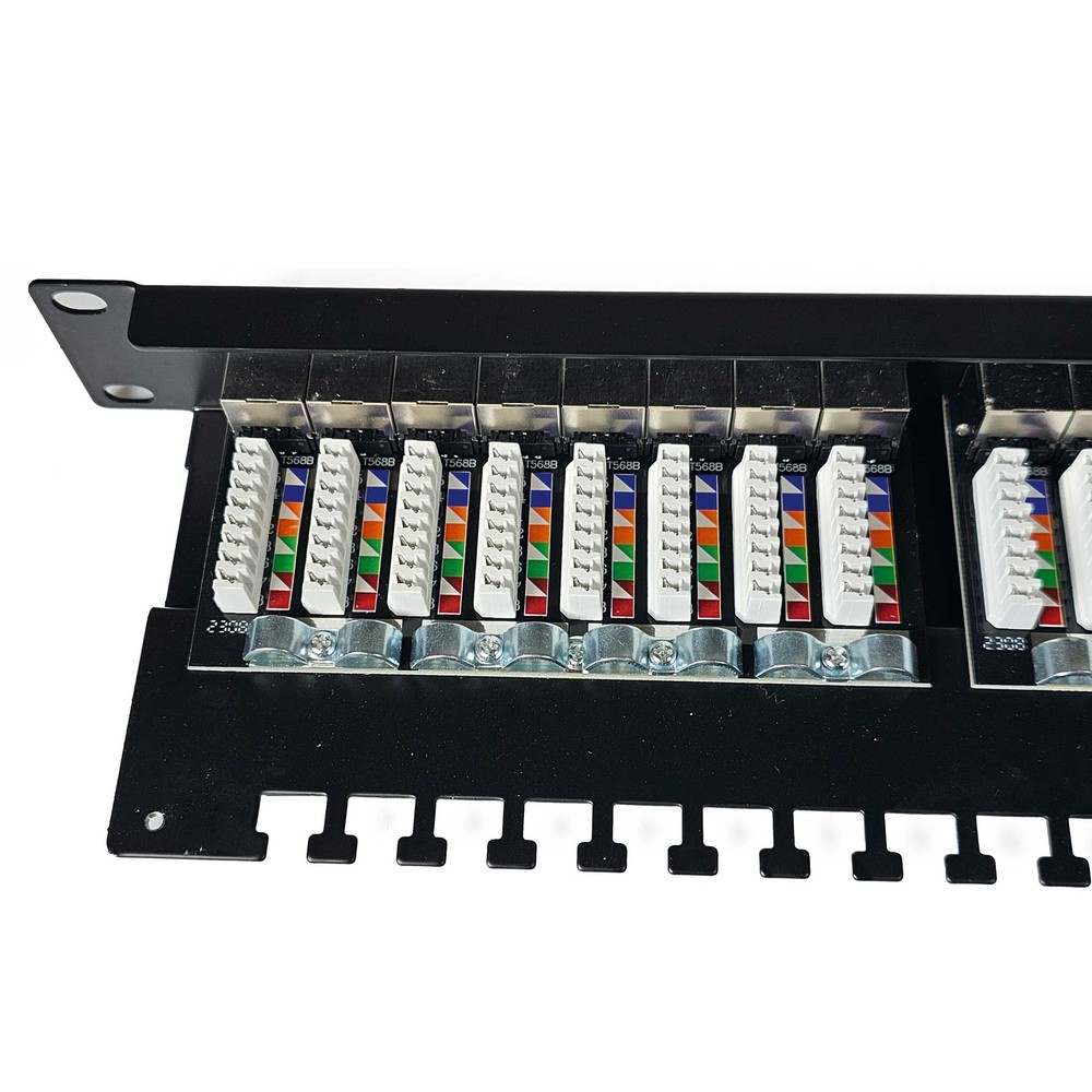 Cat6A Shielded 24 Port Network LAN Patch Panel 1U Rackmount 110