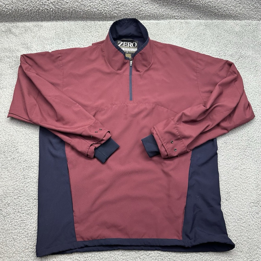 Zero Restriction Golf Outerwear Mens Size Large Red L/S G01W012 1/4 Zip Pullover