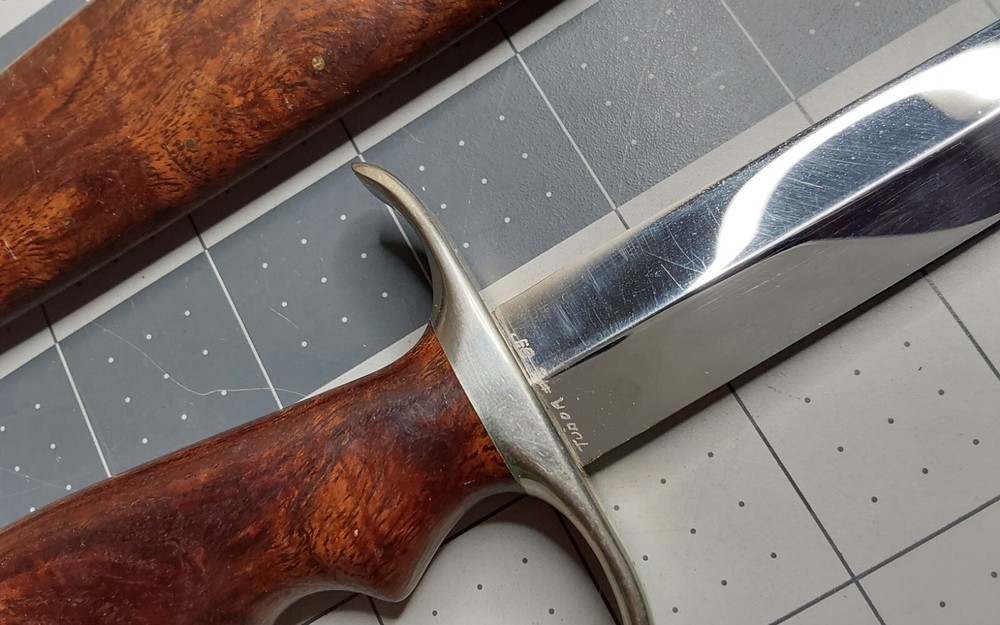 1983 '83 Tudor Custom Made Fixed Leather Boot Knife