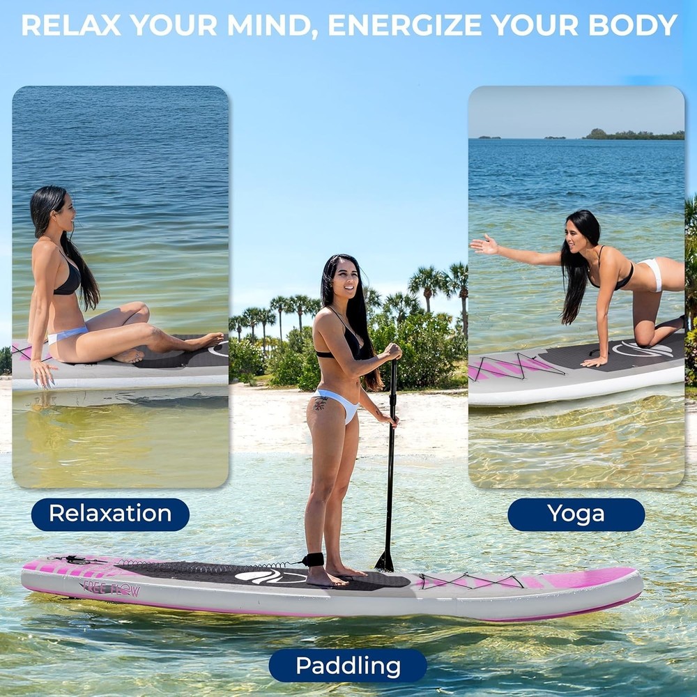 Inflatable Stand Up Paddle Board - Wide Stable Design, Non-Slip Deck for Adul...