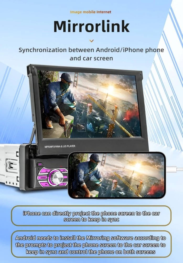 Universal Double Din Car Stereo Wireless CarPlay Android Auto GPS Backup Camera