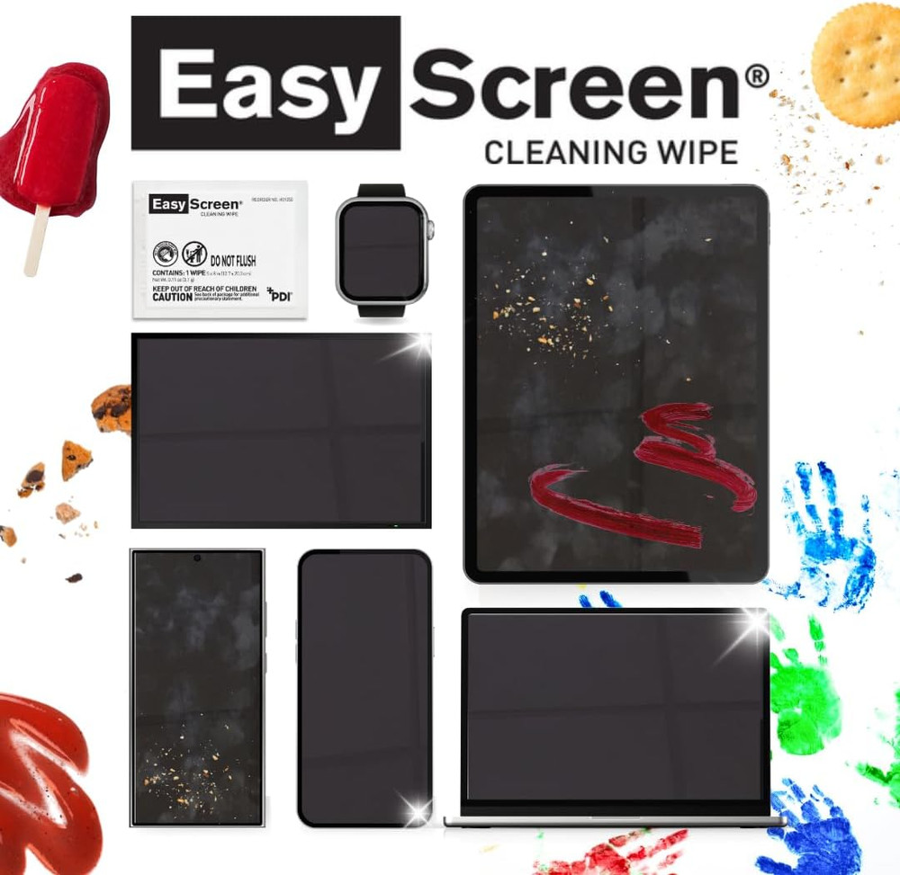 Easy Screen, Premium Screen Cleaning Wipes, Electronics, Touchscreens, and Glass