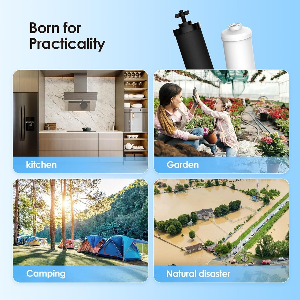 Waterdrop NSF/ANSI 42&372 Standard Gravity Water Filter, Replacement for Berkey®