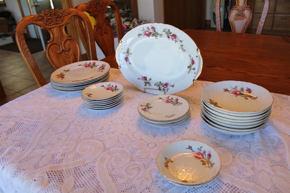 Royal Rose Vintage Fine China Dinnerware 29 Piece Grouping Elegant Rose Pattern