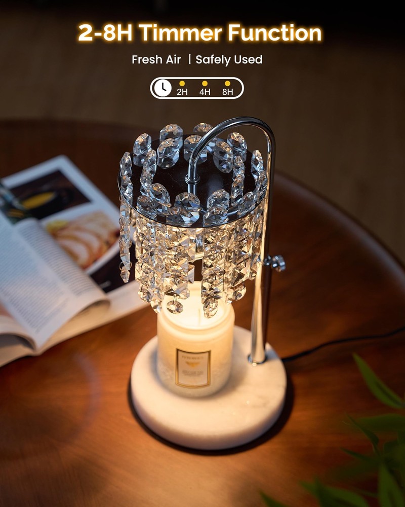 Candle Warmer Lamp with Timer Dimmer Adjustable Height Candle Warmer with Mar...